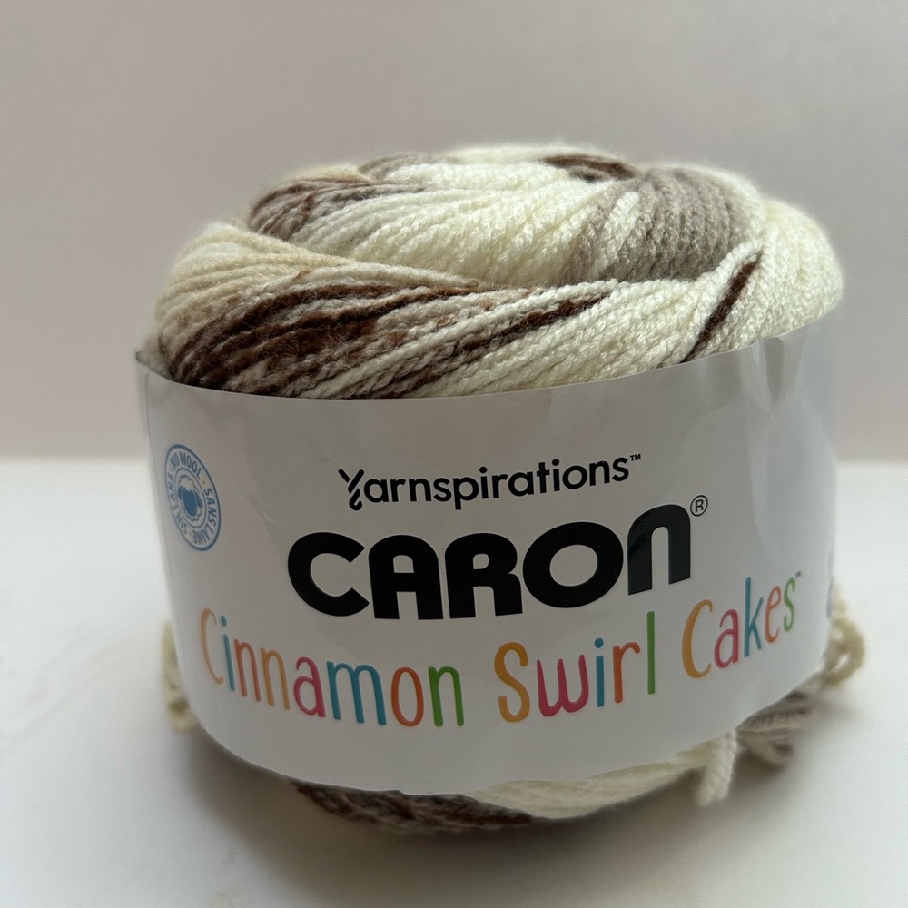 Caron yarn cinnamon swirl new 100% acrylic chocolate swirl 
Only one available